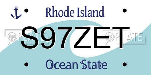 S97ZET Rhode Island License Plate