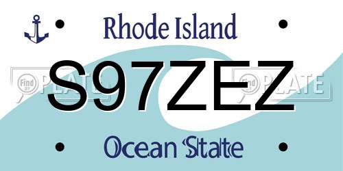 S97ZEZ Rhode Island License Plate