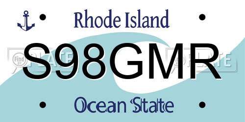 S98GMR Rhode Island License Plate