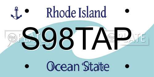 S98TAP Rhode Island License Plate