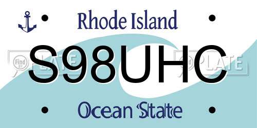 S98UHC Rhode Island License Plate