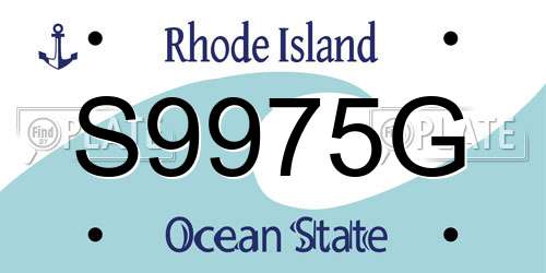 S9975G Rhode Island License Plate