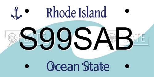 S99SAB Rhode Island License Plate