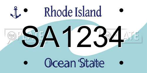 SA1234 Rhode Island License Plate