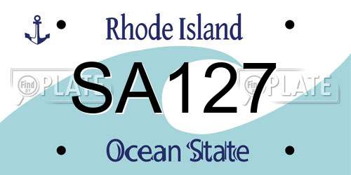SA127 Rhode Island License Plate