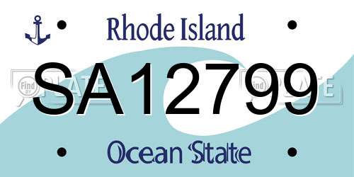 SA12799 Rhode Island License Plate