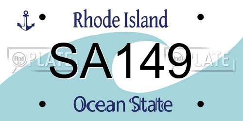 SA149 Rhode Island License Plate