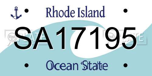 SA17195 Rhode Island License Plate
