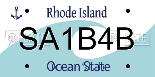 SA1B4B Rhode Island License Plate