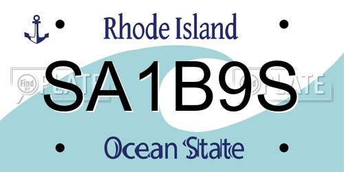 SA1B9S Rhode Island License Plate