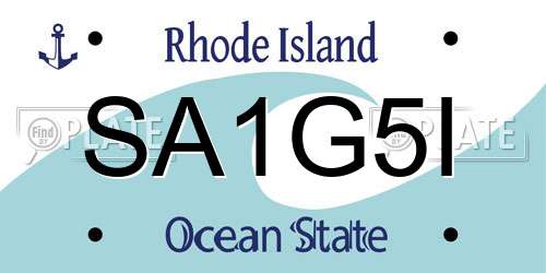 SA1G5I Rhode Island License Plate