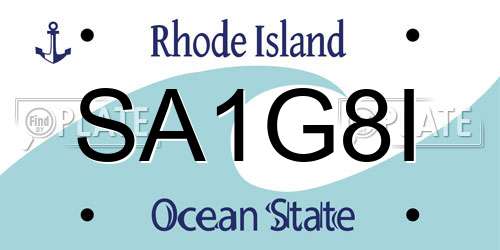 SA1G8I Rhode Island License Plate