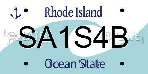 SA1S4B Rhode Island License Plate