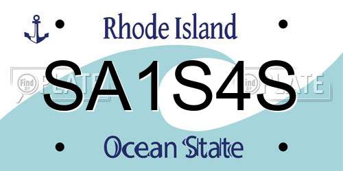 SA1S4S Rhode Island License Plate
