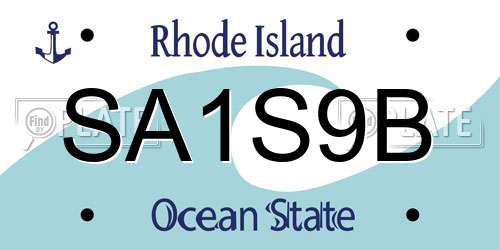 SA1S9B Rhode Island License Plate