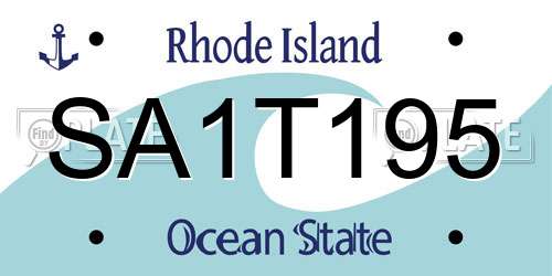 SA1T195 Rhode Island License Plate