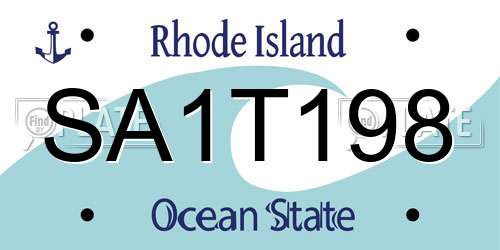 SA1T198 Rhode Island License Plate