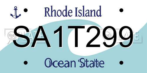 SA1T299 Rhode Island License Plate