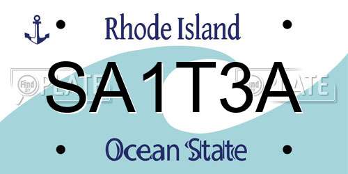 SA1T3A Rhode Island License Plate