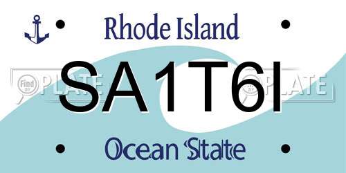 SA1T6I Rhode Island License Plate