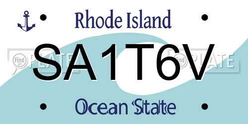 SA1T6V Rhode Island License Plate