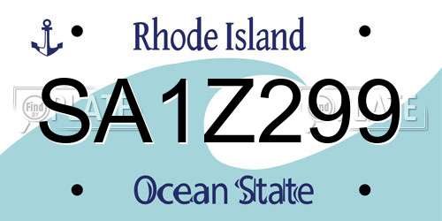 SA1Z299 Rhode Island License Plate