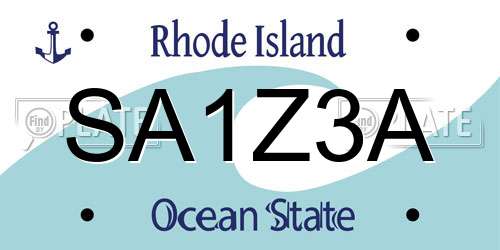 SA1Z3A Rhode Island License Plate