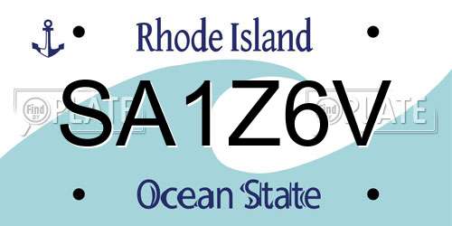 SA1Z6V Rhode Island License Plate