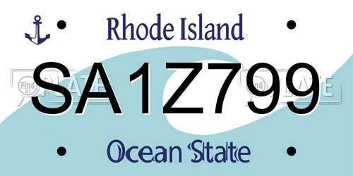 SA1Z799 Rhode Island License Plate