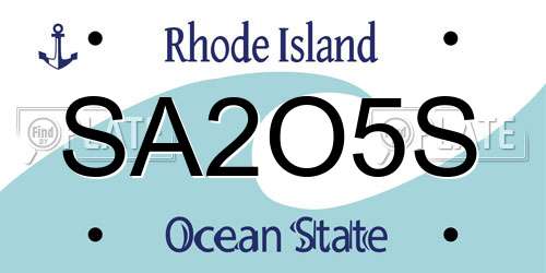 SA2O5S Rhode Island License Plate