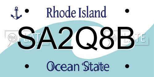 SA2Q8B Rhode Island License Plate