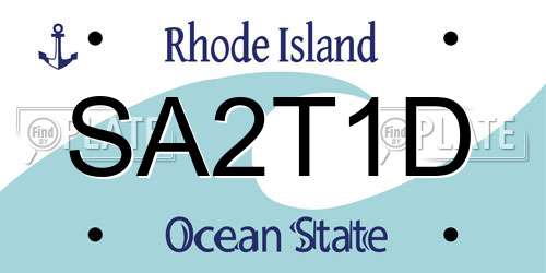 SA2T1D Rhode Island License Plate