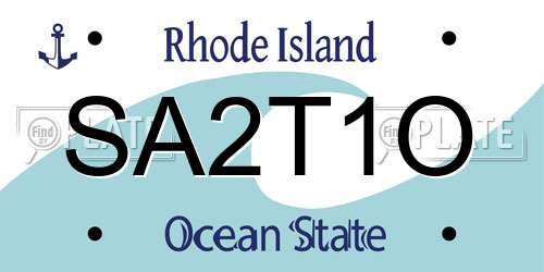 SA2T1O Rhode Island License Plate