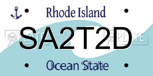 SA2T2D Rhode Island License Plate