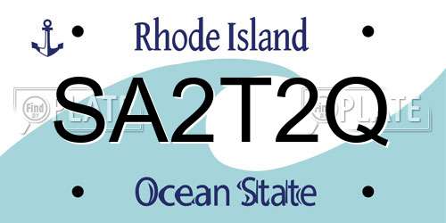 SA2T2Q Rhode Island License Plate
