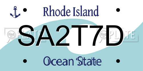SA2T7D Rhode Island License Plate