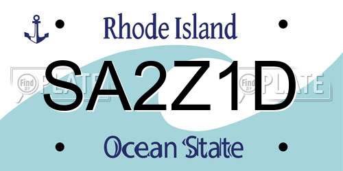 SA2Z1D Rhode Island License Plate