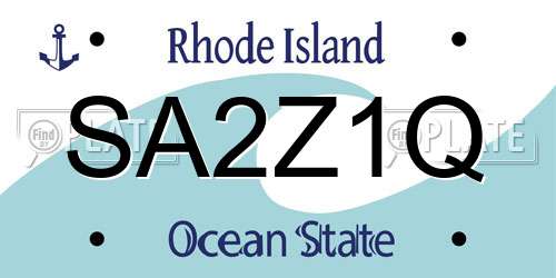 SA2Z1Q Rhode Island License Plate