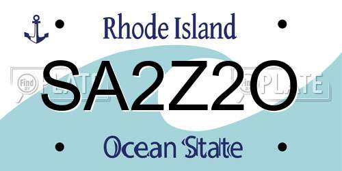 SA2Z2O Rhode Island License Plate
