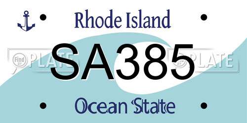 SA385 Rhode Island License Plate