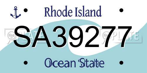 SA39277 Rhode Island License Plate