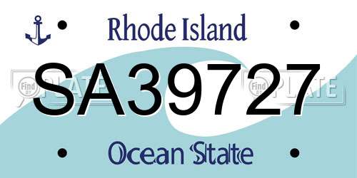 SA39727 Rhode Island License Plate