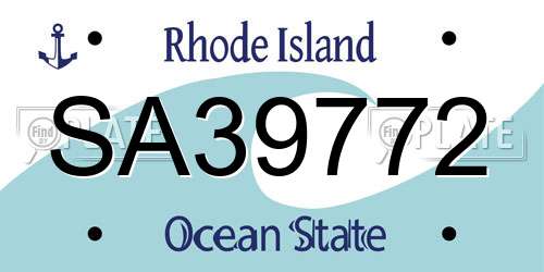 SA39772 Rhode Island License Plate