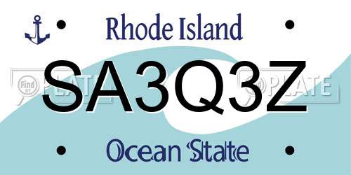 SA3Q3Z Rhode Island License Plate
