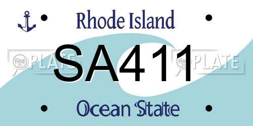 SA411 Rhode Island License Plate