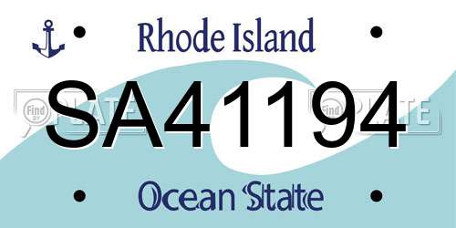 SA41194 Rhode Island License Plate