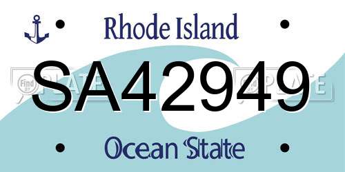 SA42949 Rhode Island License Plate