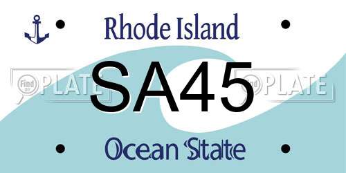SA45 Rhode Island License Plate