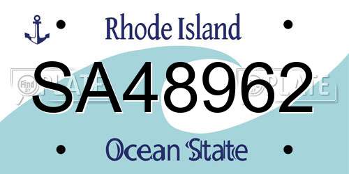 SA48962 Rhode Island License Plate