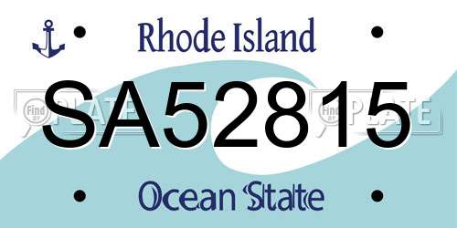 SA52815 Rhode Island License Plate